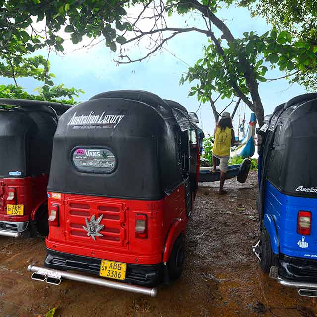 Tuk Tuk parked along the beach